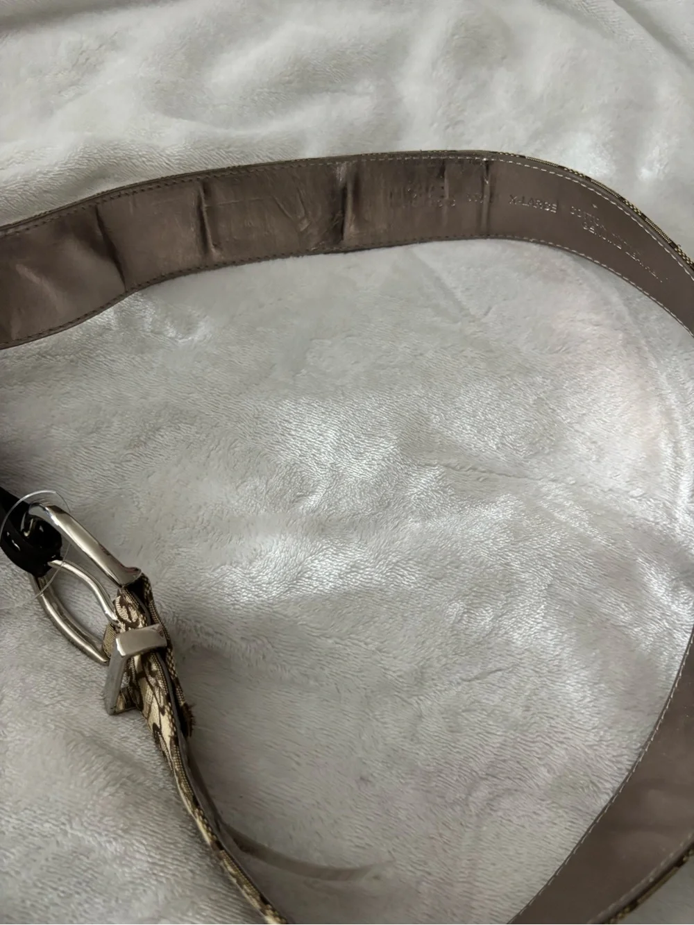 MICHAEL Michael Kors Tan MK Signature Logo Belt with Silver Buckle